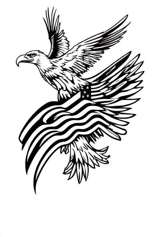 Eagle Motorcycle Usa Flag With Christian Tattoo