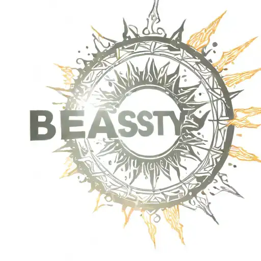 Sun With Flares Around It With Hidden Word Beasty In It