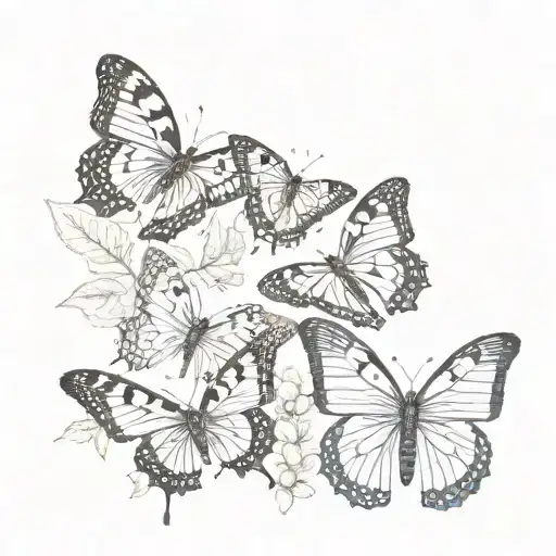 6 Butterflies In Different Positions