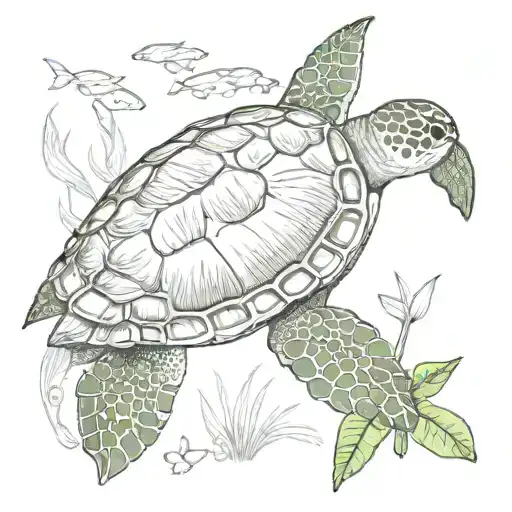 Sea Turtle And Cali Lilly