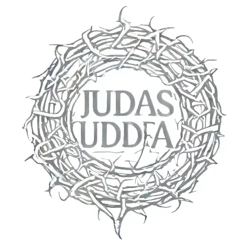 The Inscription Judas And Above It A Crown Of Thorns