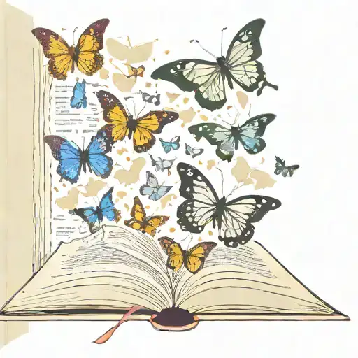 Open Book With Butterflies