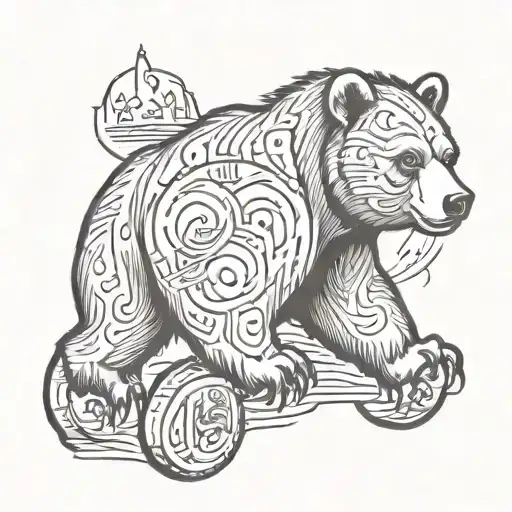 A Bear Stock Market Tattoo Design