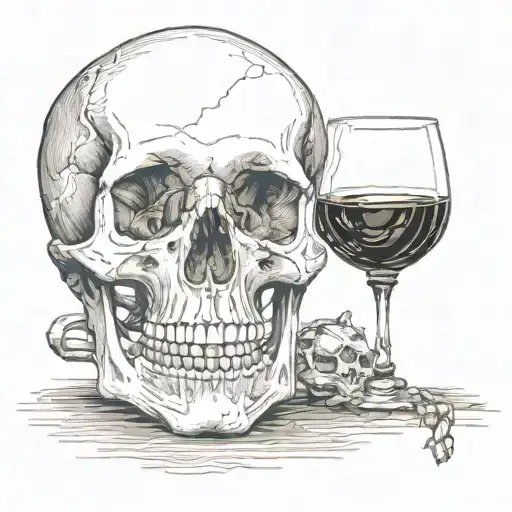 Skull And Glass Of Port