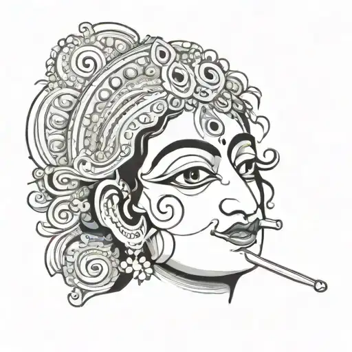 Krishna Face In Broken