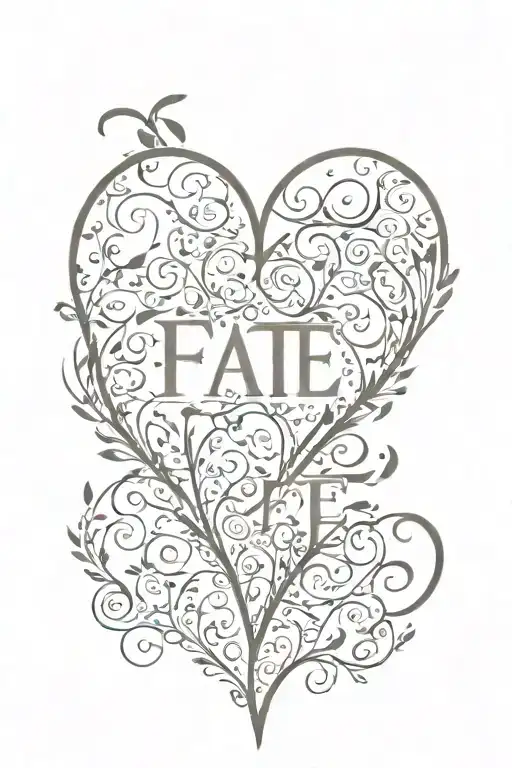 The Word Fate In The Shape Of A Heart