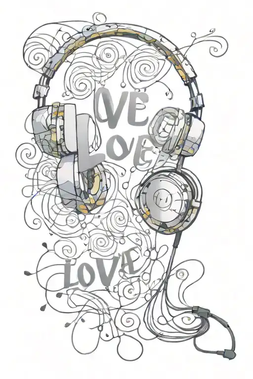 Wired Headphones That Form A Word That Says Love