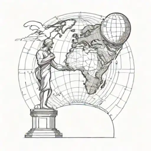 Atlas Holding The World Lighthouse Overlooking