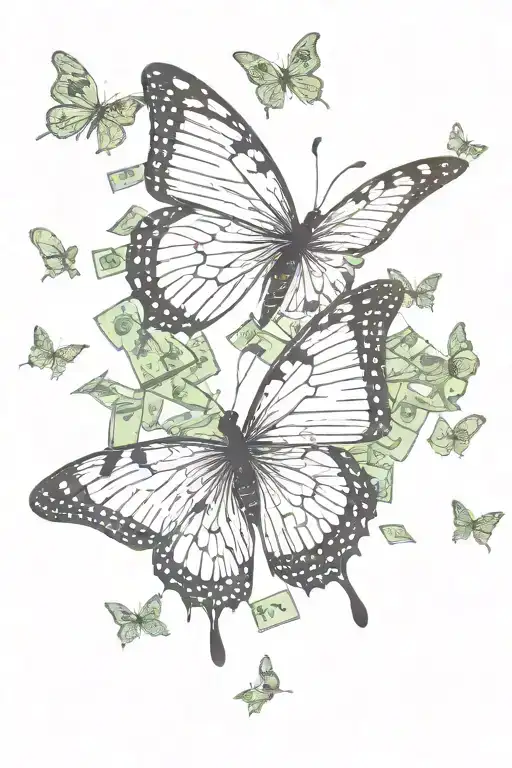 Butterfly With Money Design In It