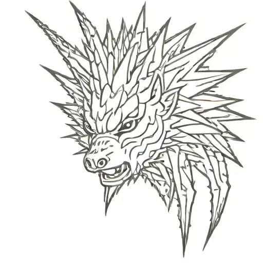 Dark Spiky Stencil Outline