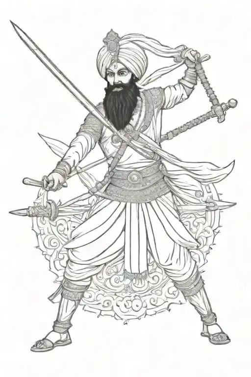 Sikh Warrior And Sword