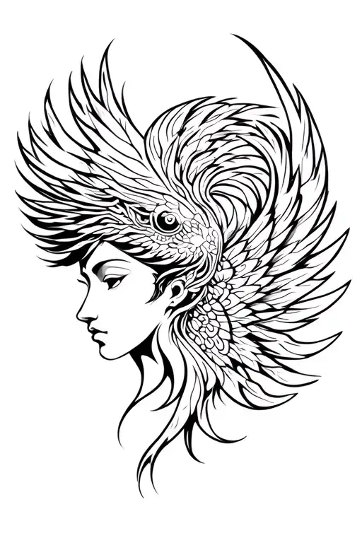 Ishtar Beautiful Goddess And Phoenix Face Made