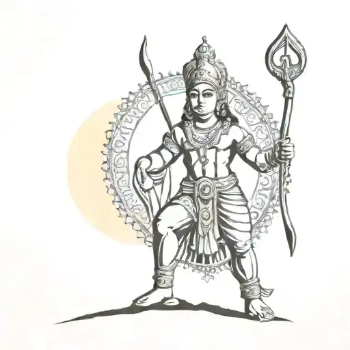 Lord Ram In Sun Rising