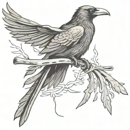 Crow Holding A Scythe