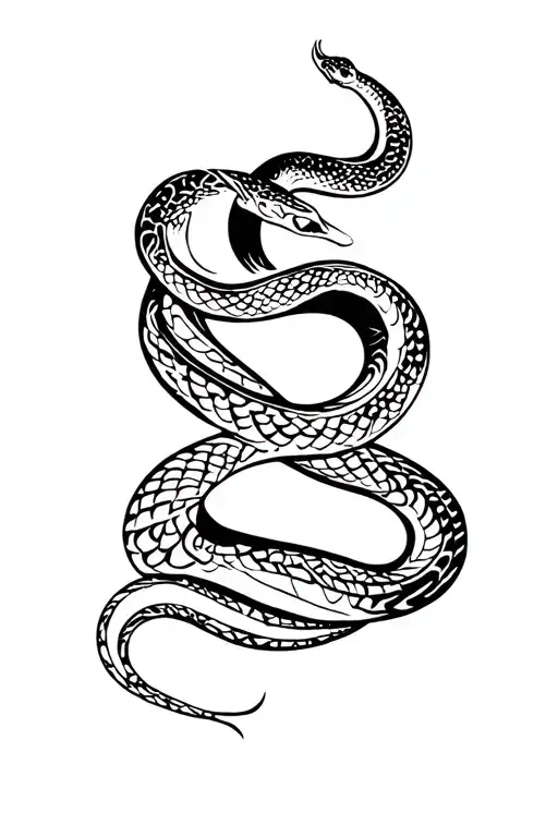 Snake Unalome Symbol Integrated