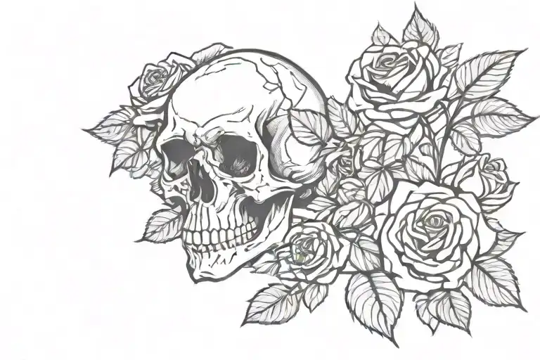 Skull And Rose