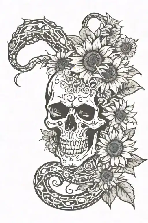 Skull Snake Sunflower