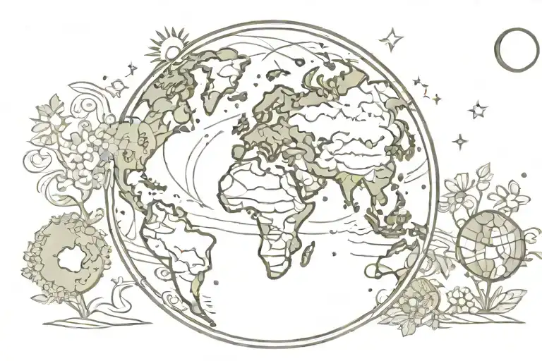 Earth Globe Moon Sun Nature