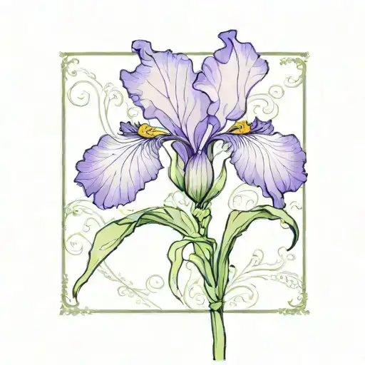 Single Purple Iris With Stem