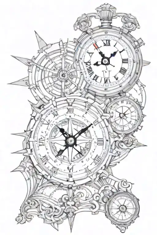 Fusion Design Clock And Compass