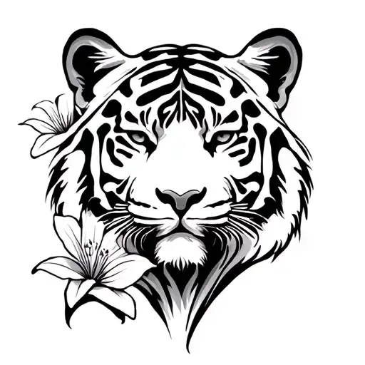 Blackout Tiger Head Lilly Flower