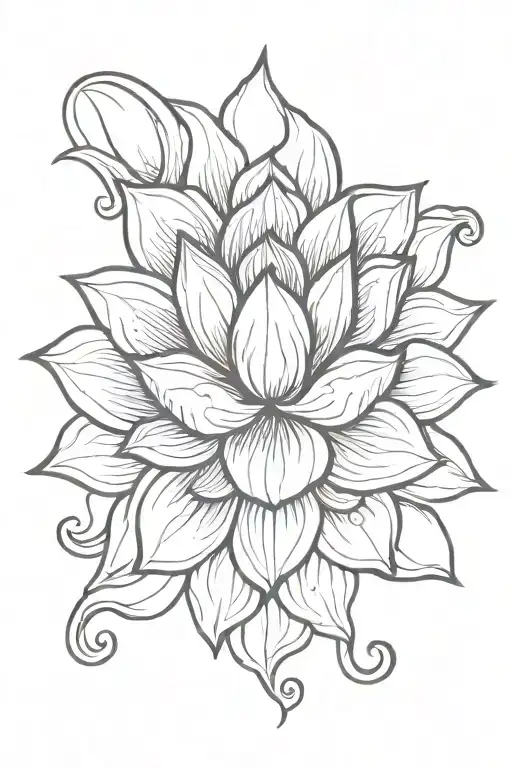 Hindi Lotus Flower Intertwined