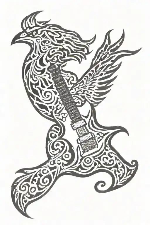 Phoenix Guitar Made Entirely Of Black