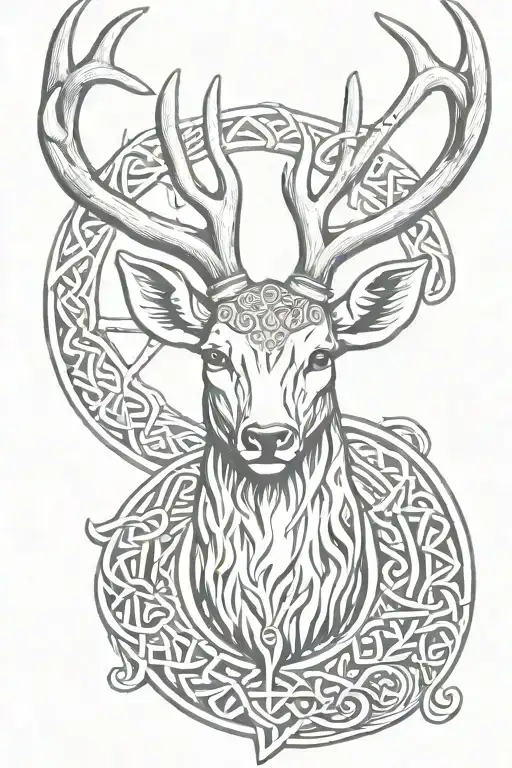 Celtic Deer Head