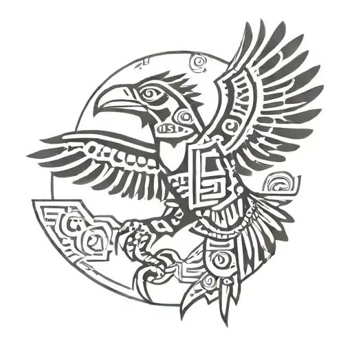 Aztec With Huelga Bird Flying