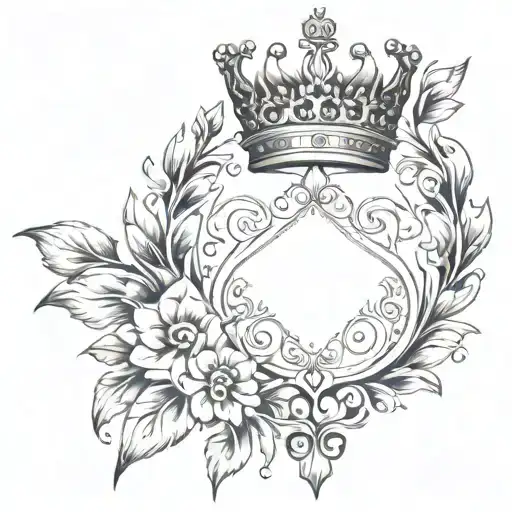 Sternum Tattoo With Crown In The Middle