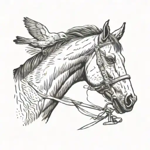 Horse With A Head Of A Pigeon
