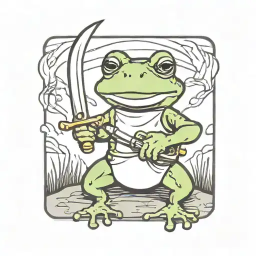 Frog Holding Sword
