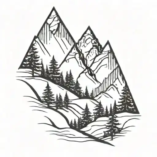Mountain Scene With Trees