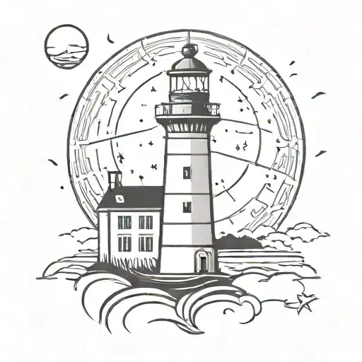 Light House And Polar Star Sign