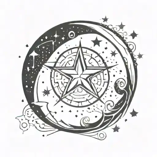 Star Moon Merging Together