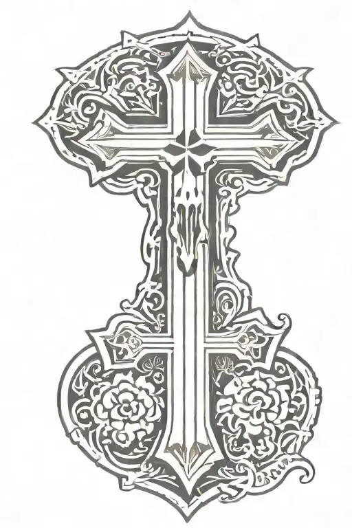 Tooled Leather Cross With 4 Aces And Cow Skull