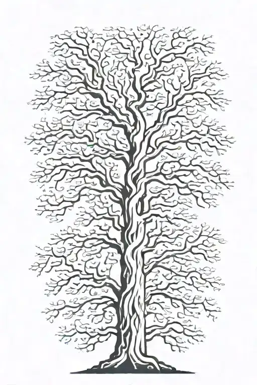 Twisted Family Tree Branches Representing Each