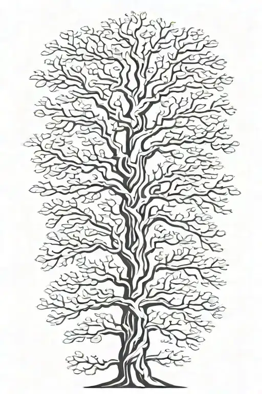 Twisted Family Tree Branches Representing Each Other