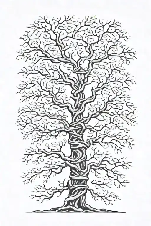 Twisted Family Tree Branches Representing Each Representing One