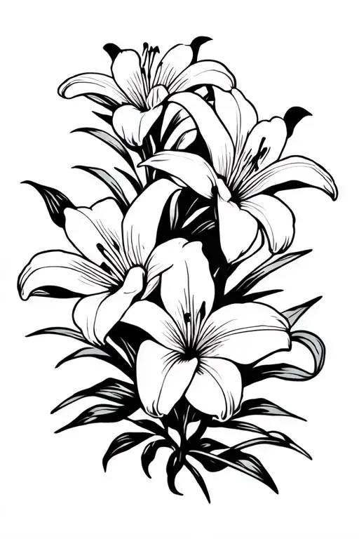 Lily Flowers And Bear