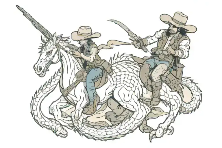 Cowboy Dragon Intertwined