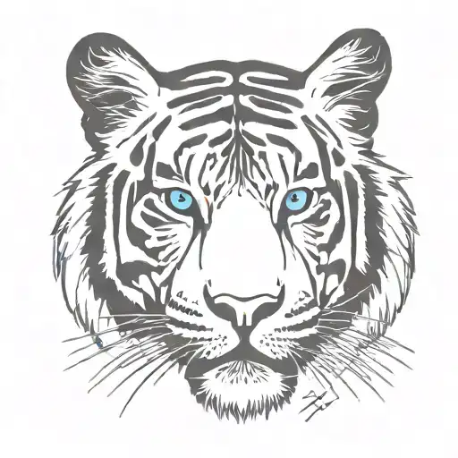 Black And White Tiger With Blue Eyes