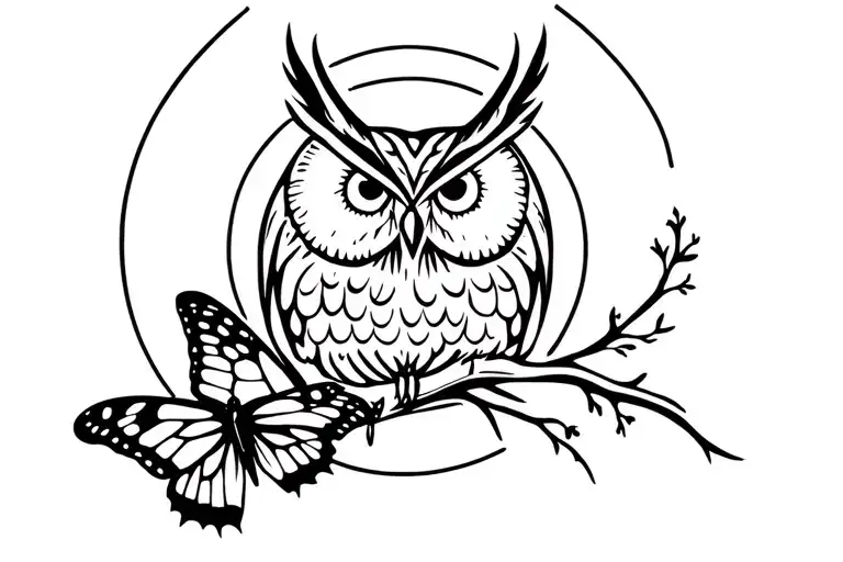 Trust No One Owl And Butterfly