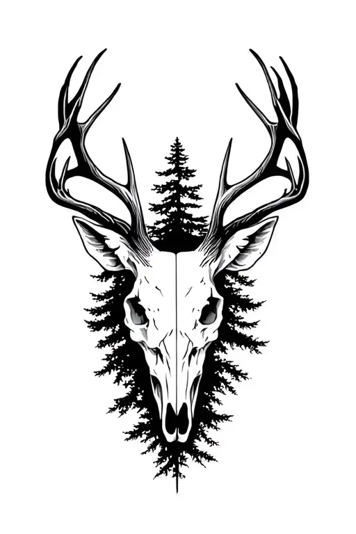 Forest And Deer Skull