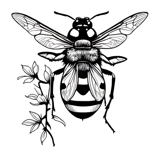 Flowers Wrapped Ladybird Bumblebee Dragonfly