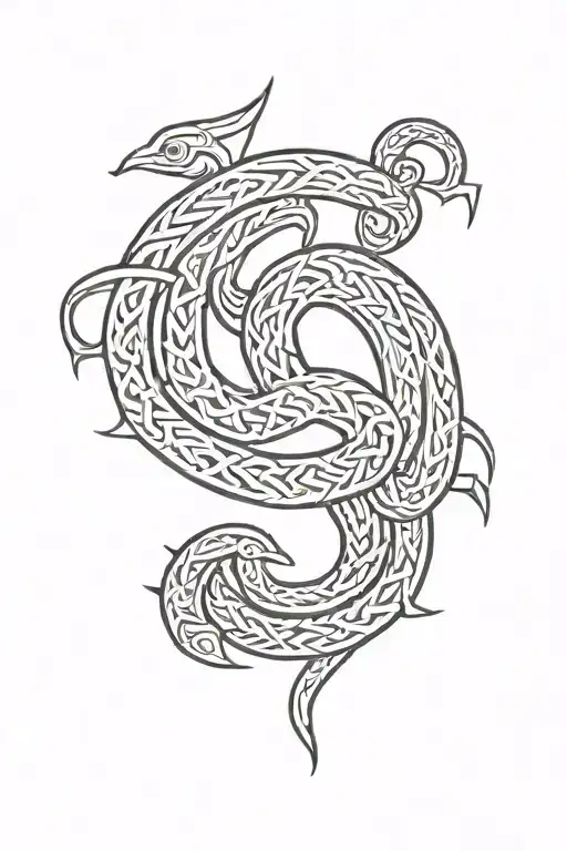 Midgard Serpent Shoulder Sleeve Nordic Runes