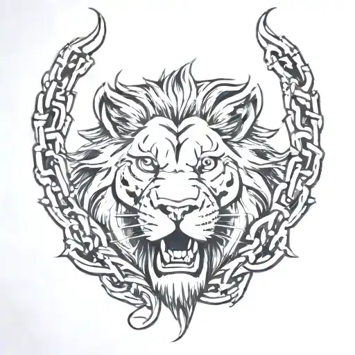 Dirt Bike Chain Around Lion Neck