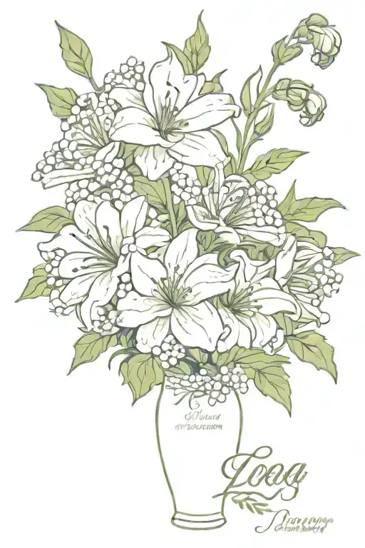 December And August Birth Flower Bouquet With Birth Year 2004 And 1998