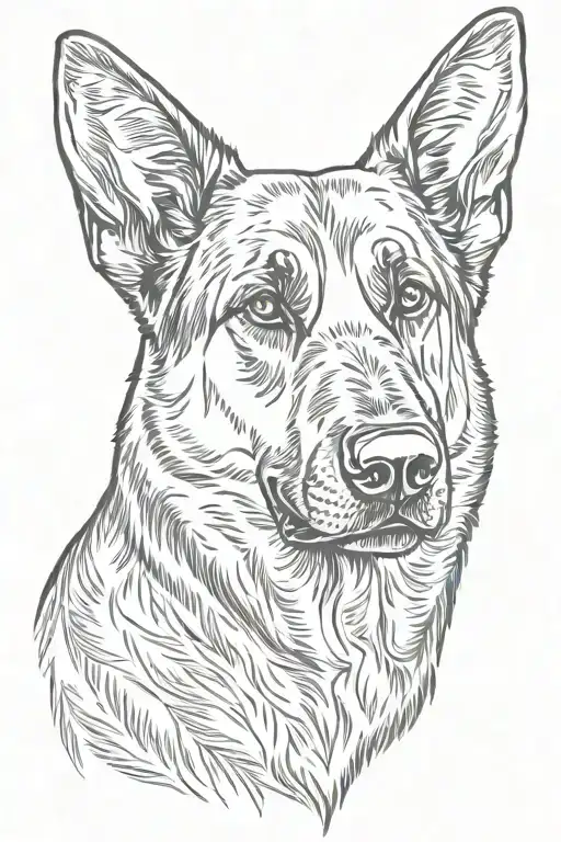 German Shepherd Dog Outline