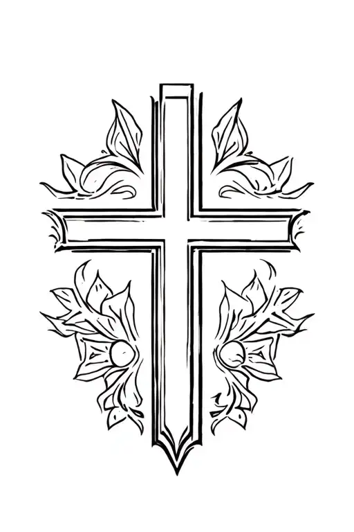 3D Cross Tattoo Design